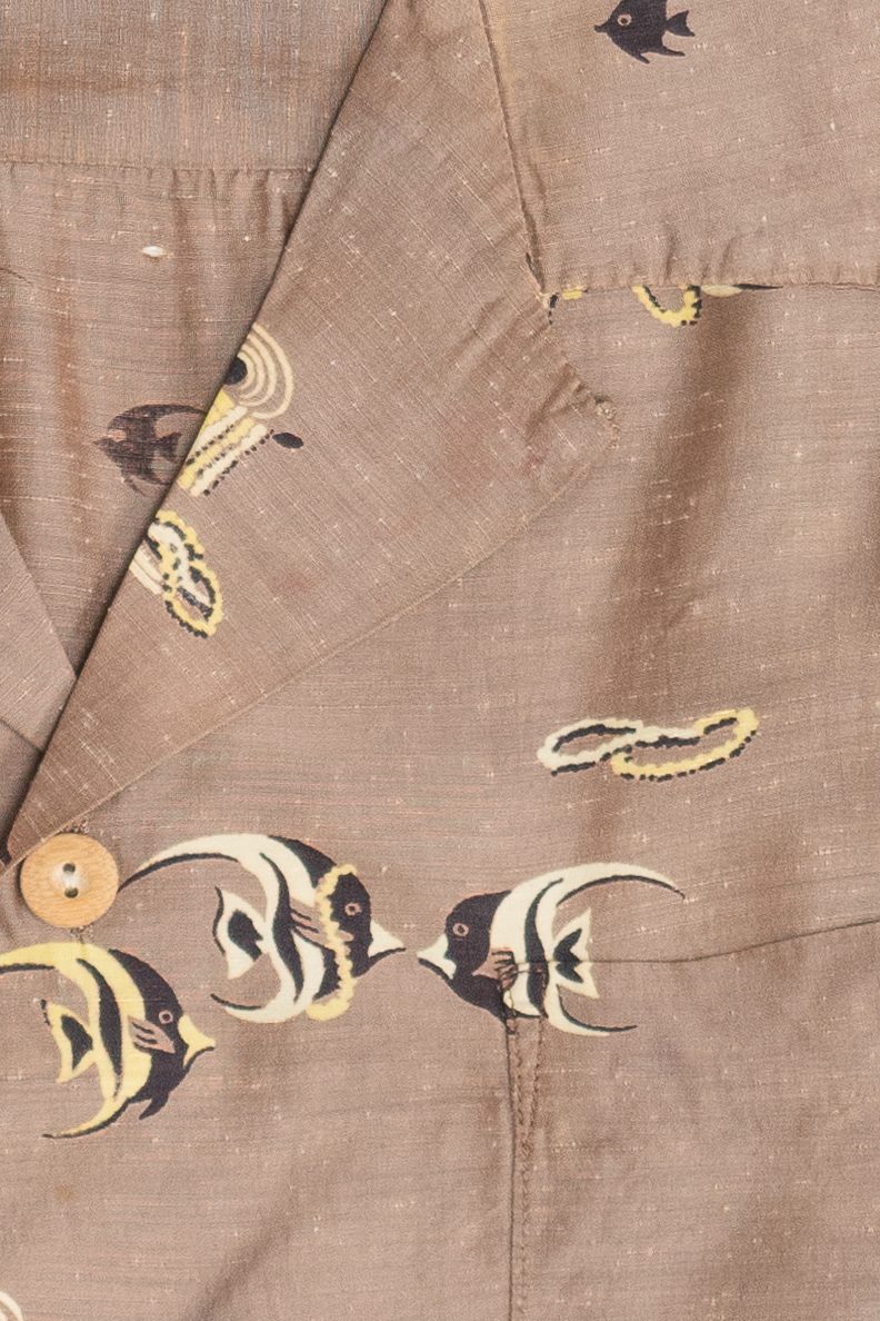 Rare Vintage Hawaiian Shirt With Loop Collar Royal Hawaiian Honolulu 40/50s