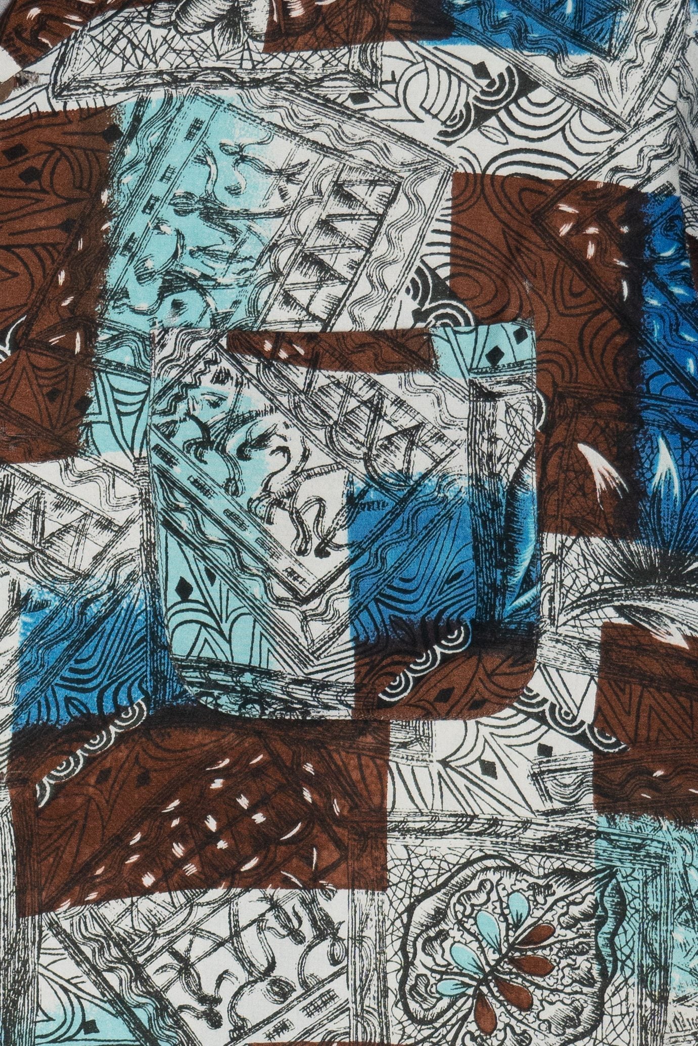 Rare Vintage Hawaiian Shirt With Loop Collar Pilgrim Made And Styled In California 40/50s