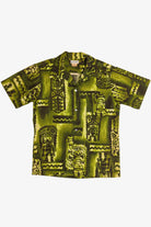 Vintage Hawaiian Tribal Tiki Button Up Shirt (1970s)