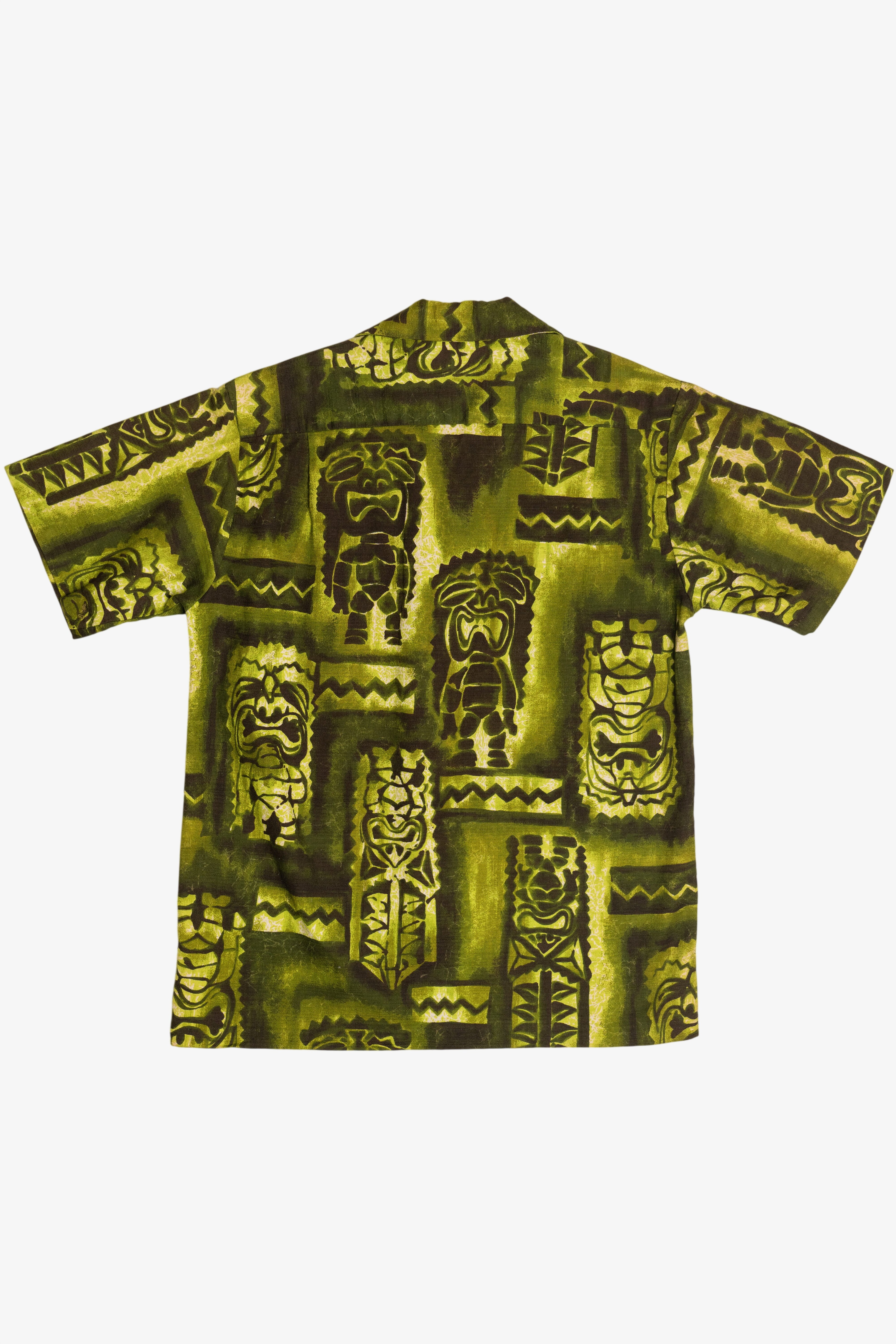 Vintage Hawaiian Tribal Tiki Button Up Shirt (1970s)