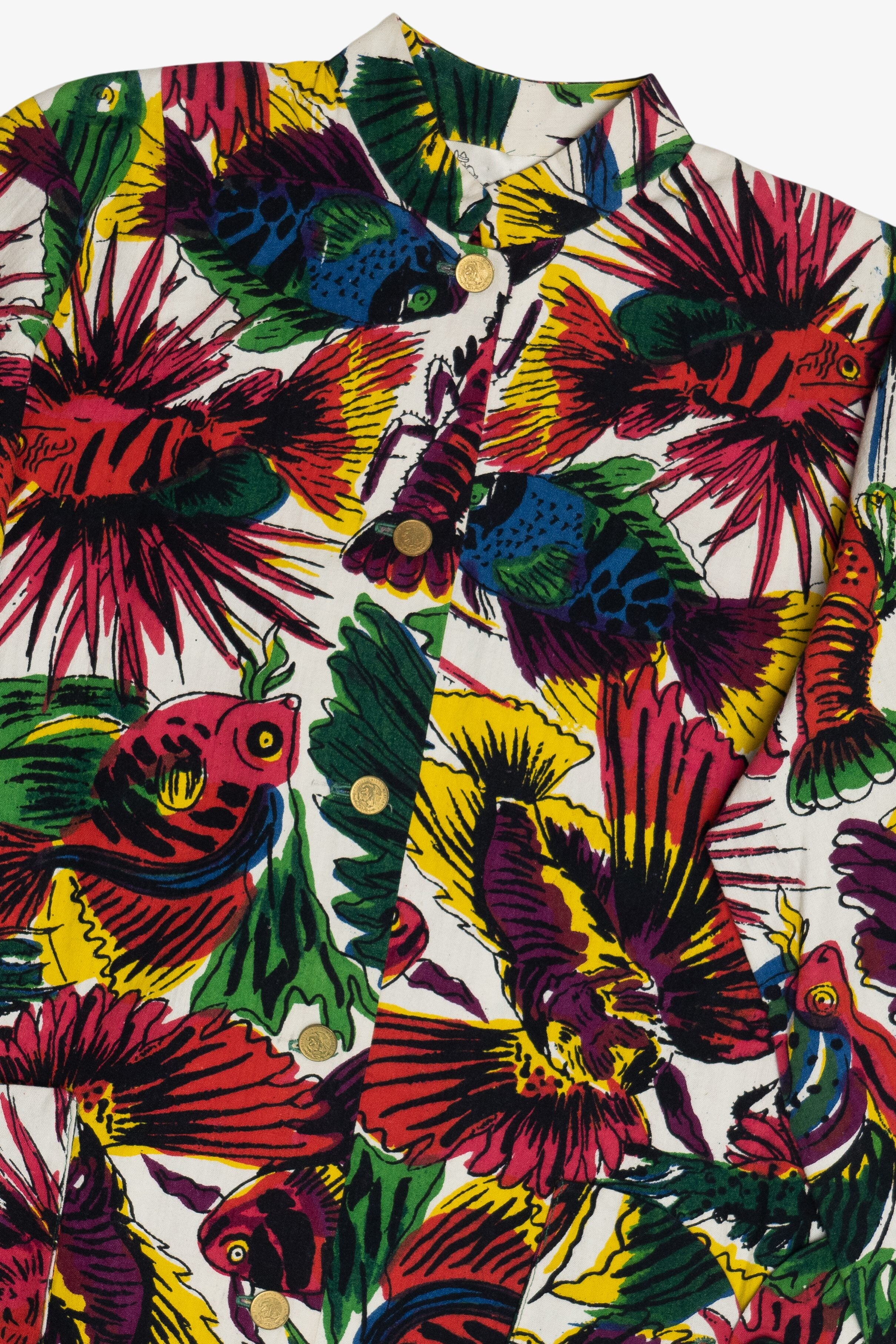 Rare Vintage Hawaiian Double Pocket A-Line Shirt With Mexican Peso Buttons Consuelo's 40/50s