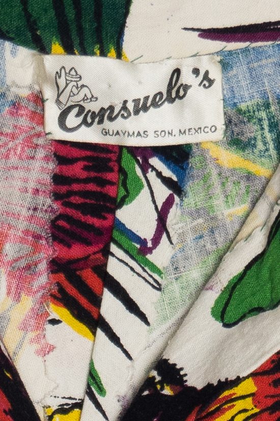 Rare Vintage Hawaiian Double Pocket A-Line Shirt With Mexican Peso Buttons Consuelo's 40/50s