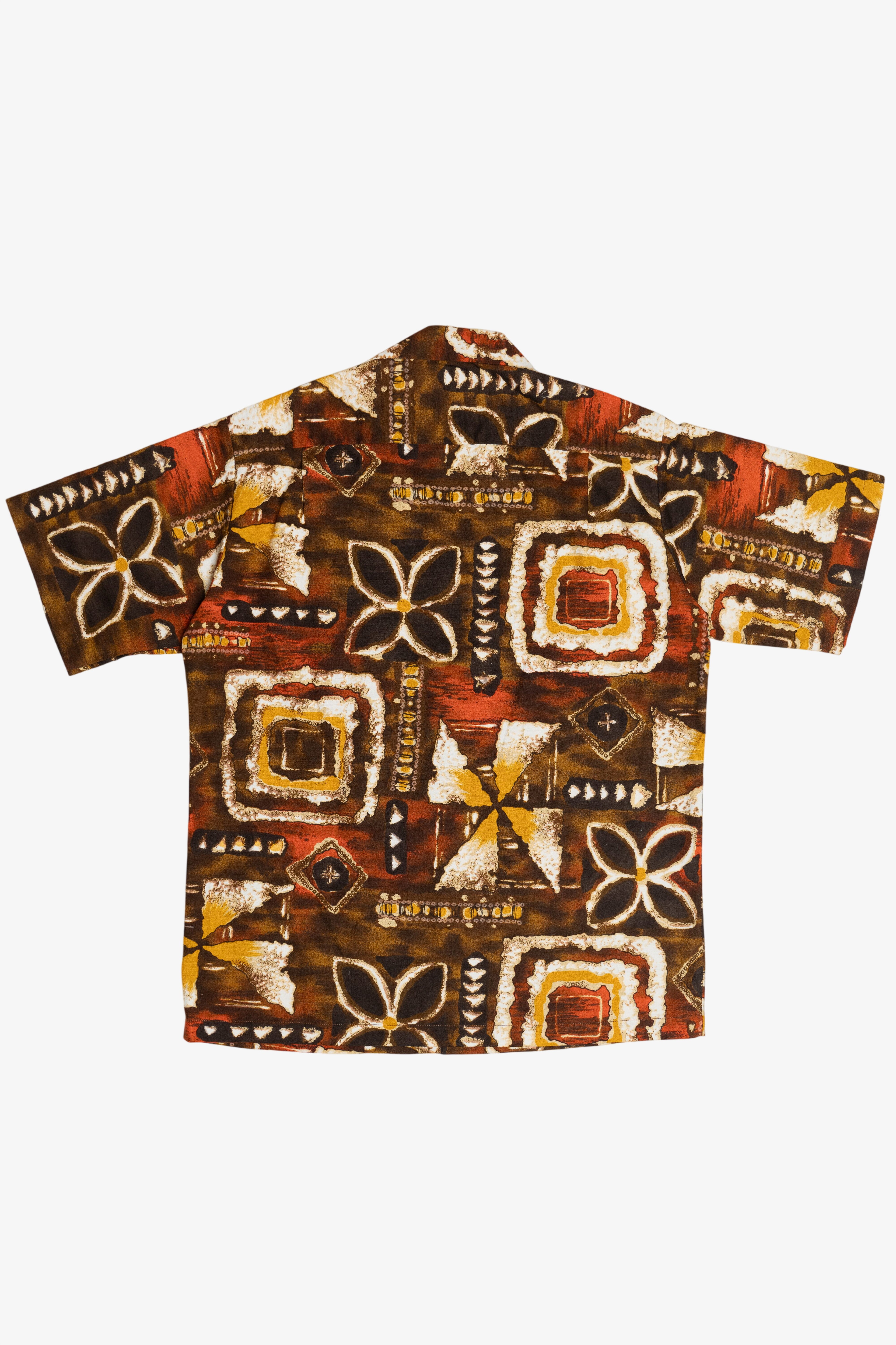 Rare Vintage Hawaiian Shirt Kay O' Kauai With Tiki Buttons 40/50s