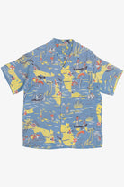 Rare Vintage Hawaiian Double Pocket Shirt With Loop Collar Terrace Club Rayon 40/50s