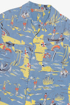 Rare Vintage Hawaiian Double Pocket Shirt With Loop Collar Terrace Club Rayon 40/50s