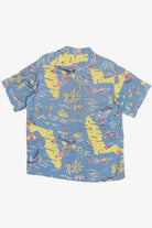 Rare Vintage Hawaiian Double Pocket Shirt With Loop Collar Terrace Club Rayon 40/50s