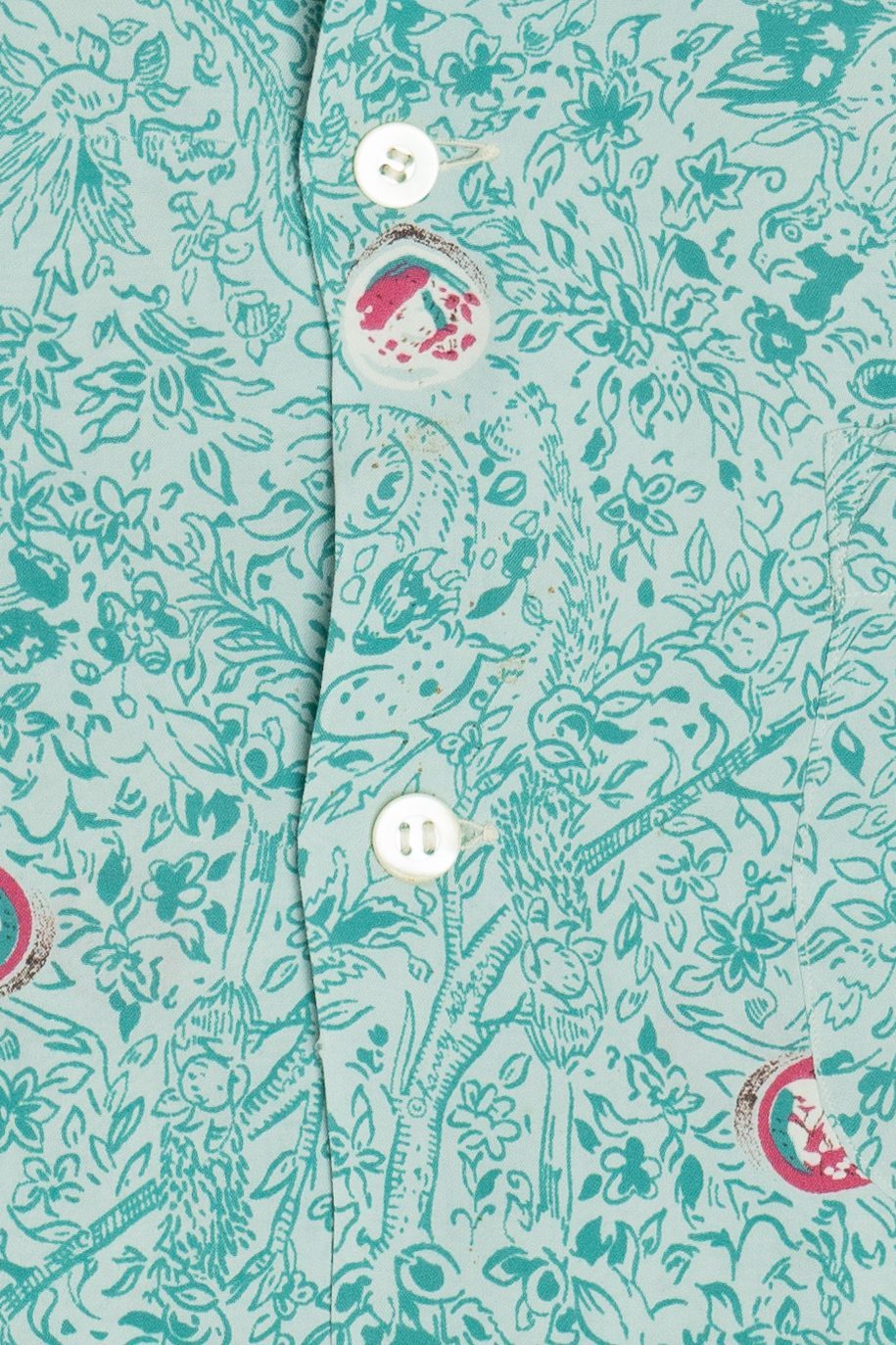 Rare Vintage Hawaiian Double Pocket Shirt With Loop Collar 40/50s