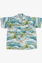 Rare Vintage Hawaiian Double Pocket Shirt With Loop Collar Aloha Rayon 40/50s