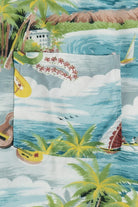 Rare Vintage Hawaiian Double Pocket Shirt With Loop Collar Aloha Rayon 40/50s