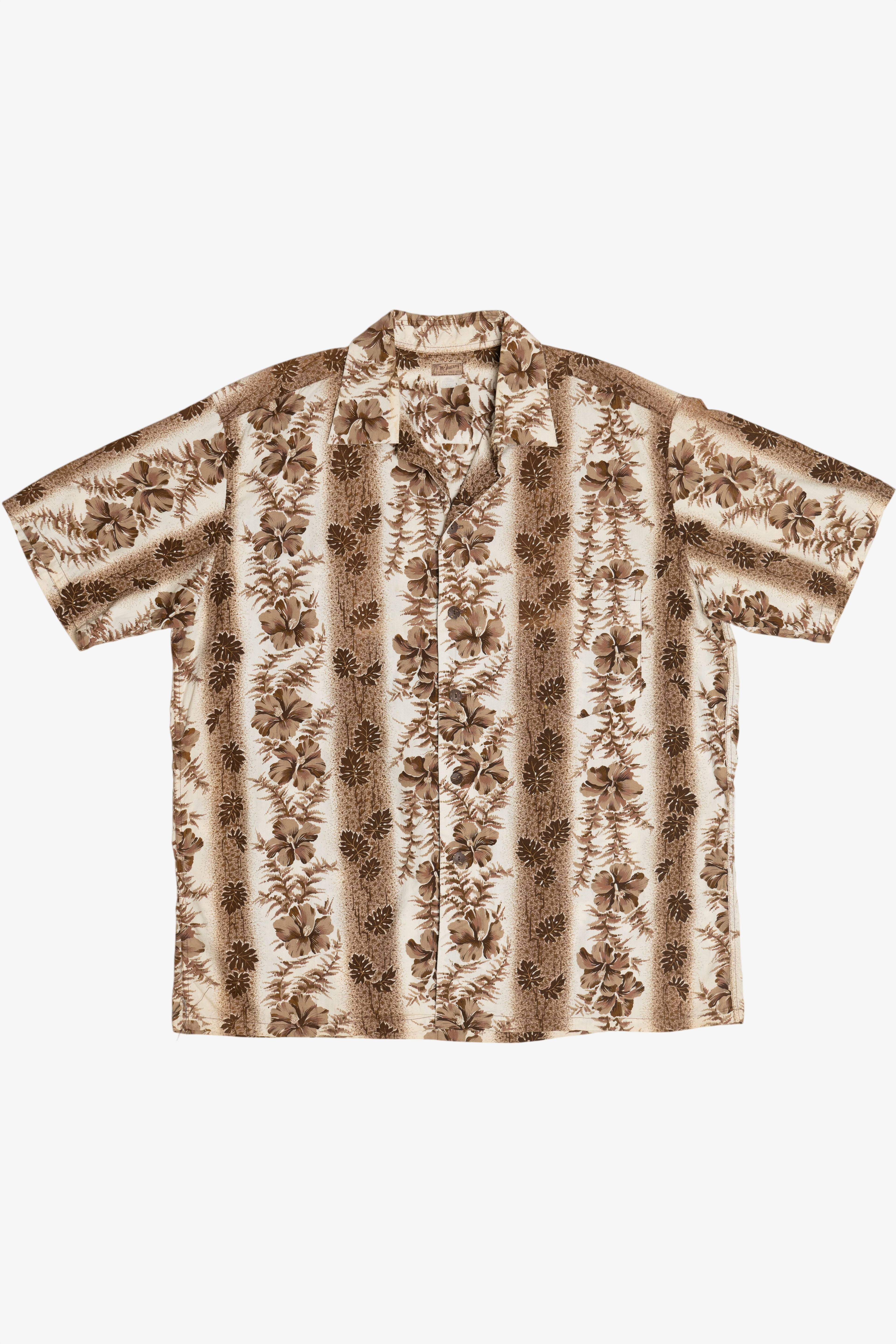 Rare Vintage Hawaiian Shirt With Loop Collar McInerny's Honolulu 40/50s