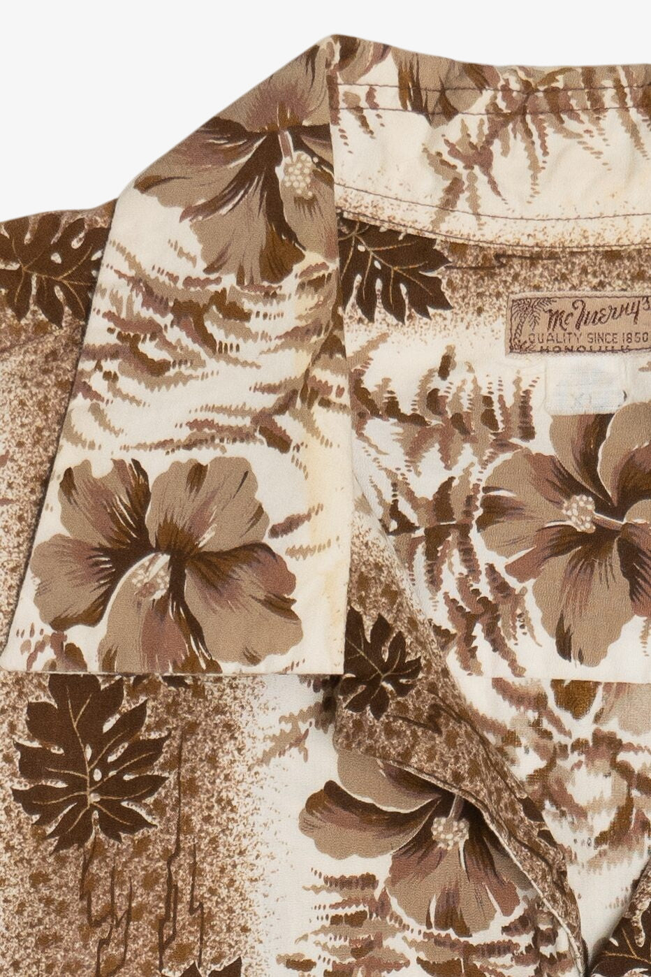 Rare Vintage Hawaiian Shirt With Loop Collar McInerny's Honolulu 40/50s