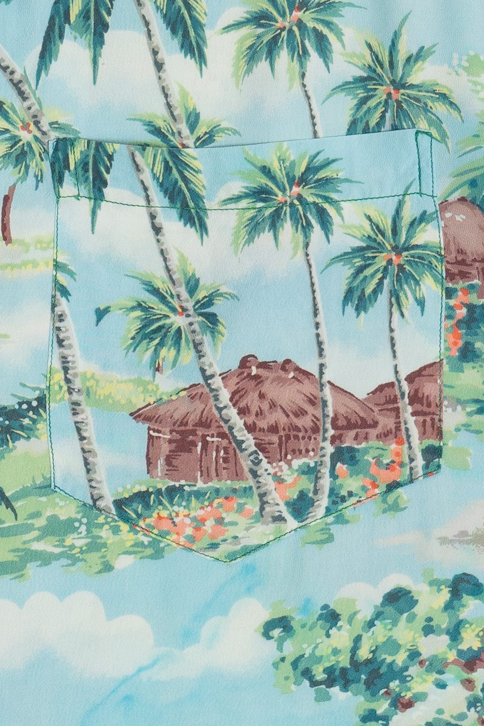 Rare Vintage Hawaiian Shirt With Loop Collar Royal Hawaiian Honolulu 40/50s
