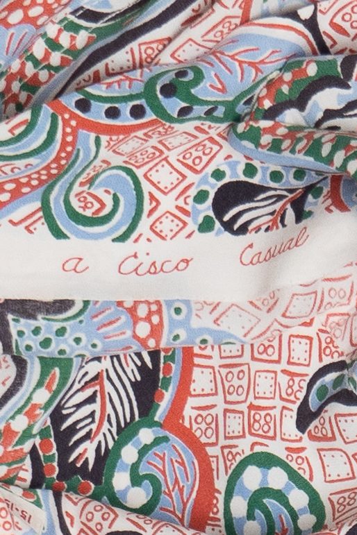 Rare Vintage Hawaiian Double Pocket Shirt With Loop Collar Cisco Casual Fabric 40/50s