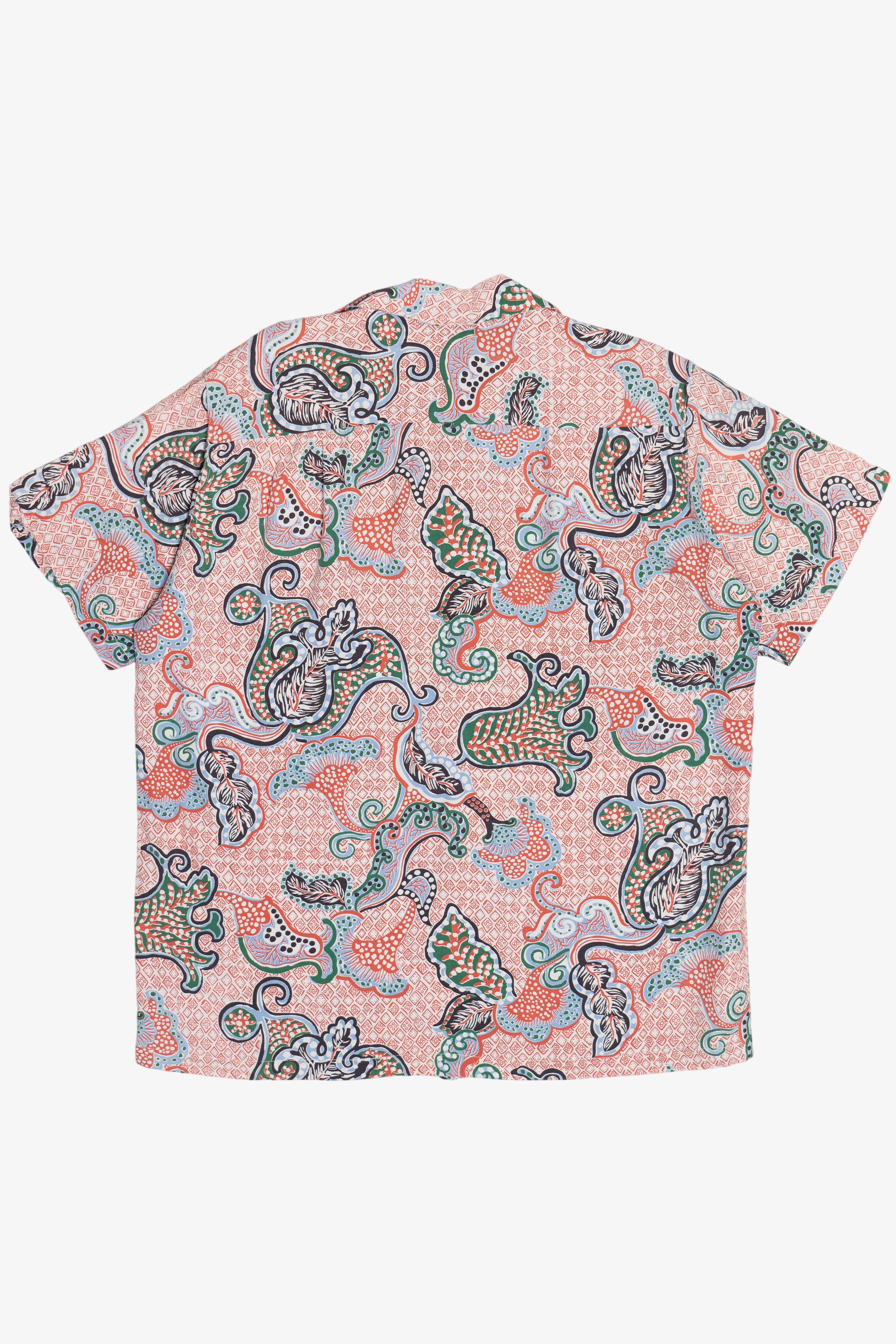 Rare Vintage Hawaiian Double Pocket Shirt With Loop Collar Cisco Casual Fabric 40/50s