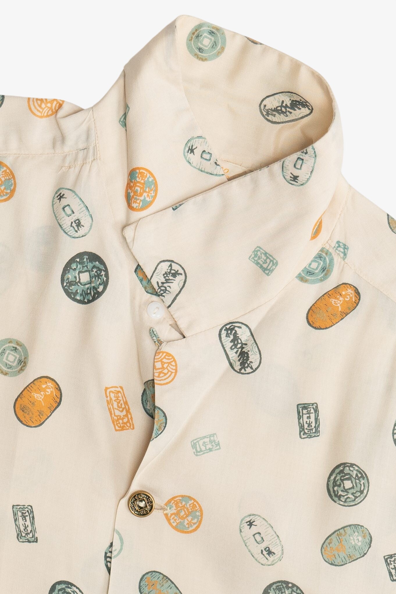 Rare Vintage Pure Silk Hawaiian Shirt With Loop Collar Hookano Brand 40/50s