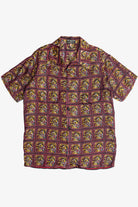 Rare Vintage Hawaiian Double Pocket Shirt With Loop Collar Burlington's Taj Mahal Hotel 40/50s