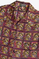Rare Vintage Hawaiian Double Pocket Shirt With Loop Collar Burlington's Taj Mahal Hotel 40/50s