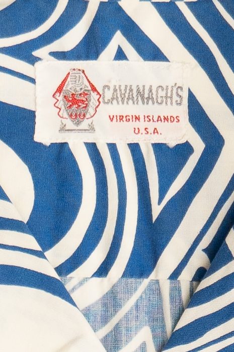 Rare Vintage Hawaiian Shirt With Loop Collar Cavanagh's Virgin Islands USA 40/50s