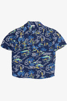 Rare Vintage Hawaiian Double Pocket Shirt With Loop Collar "Paradise Isles" Made In Honolulu 40/50s