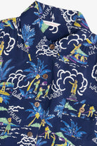 Rare Vintage Hawaiian Double Pocket Shirt With Loop Collar "Paradise Isles" Made In Honolulu 40/50s