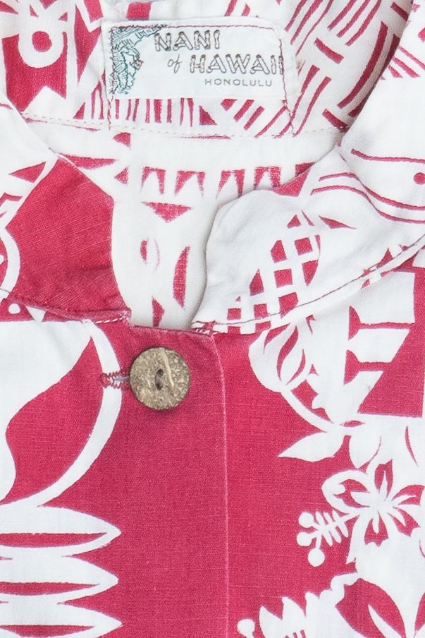 Rare Vintage Nani Of Hawaii Ukulele Mandarin Collar Hawaiian Shirt 40/50s