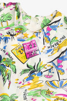 Rare Vintage Florida Beaches Peter Pan Collar Hawaiian Shirt 40/50s