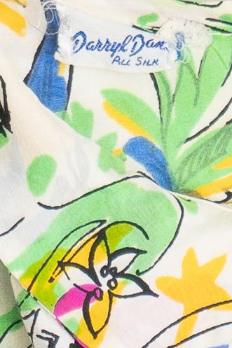 Rare Vintage Florida Beaches Peter Pan Collar Hawaiian Shirt 40/50s