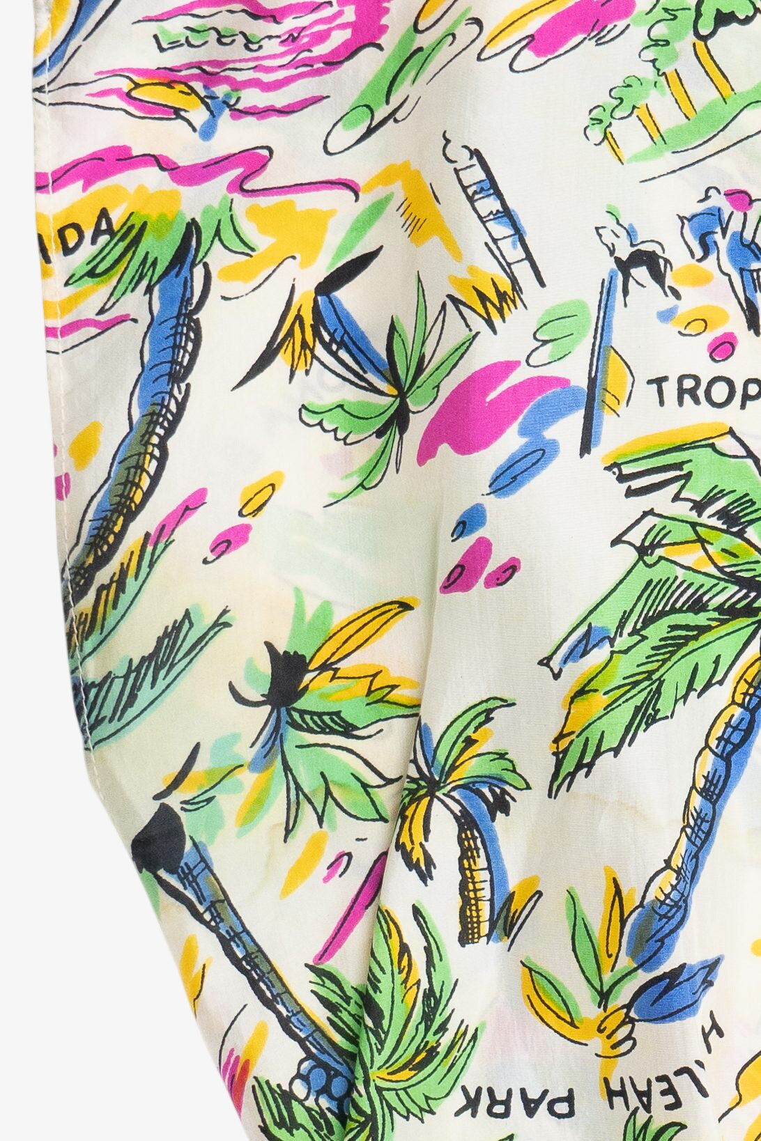 Rare Vintage Florida Beaches Peter Pan Collar Hawaiian Shirt 40/50s