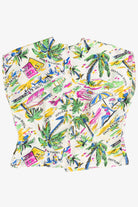 Rare Vintage Florida Beaches Peter Pan Collar Hawaiian Shirt 40/50s