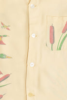 Rare Vintage Collegiate Duck & Cottontails Button Up Shirt With Loop Collar 40/50s