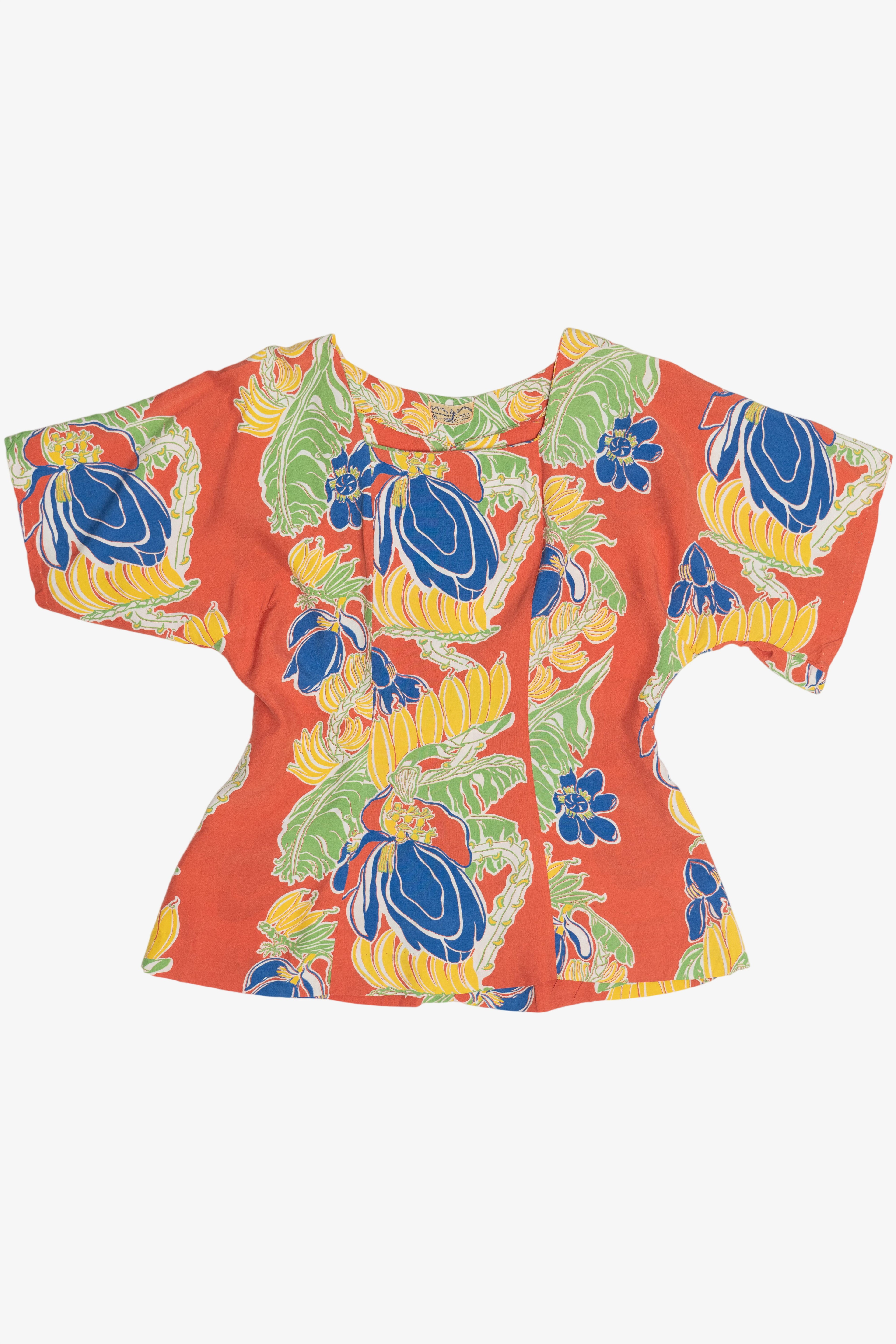 Rare Vintage Hawaiian Shirt Surfriders Sportswear Made In Honolulu Hawaii 40/50s