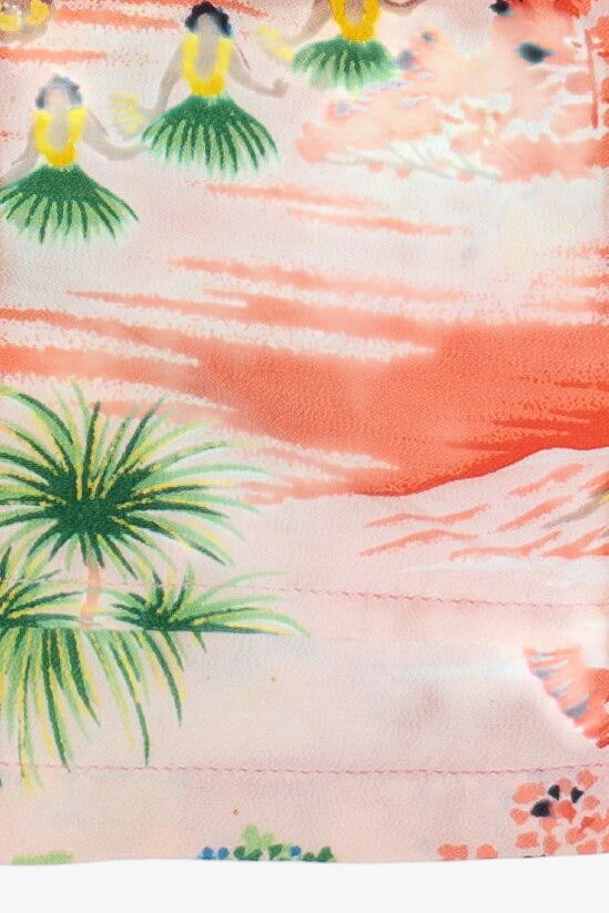 Rare Vintage Hawaiian Sleeveless Mandarin Collar Shirt Royal Hawaiian "Aloha" 40/50s