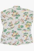 Rare Vintage Hawaiian Sleeveless Mandarin Collar Shirt 40/50s