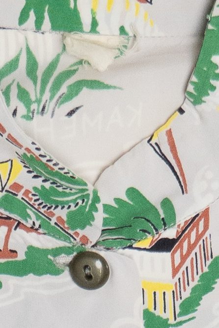 Rare Vintage Hawaiian Sleeveless Mandarin Collar Shirt 40/50s