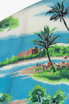 Rare Vintage Hawaiian Sleeveless Double Pocket Mandarin Collar Shirt 40/50s