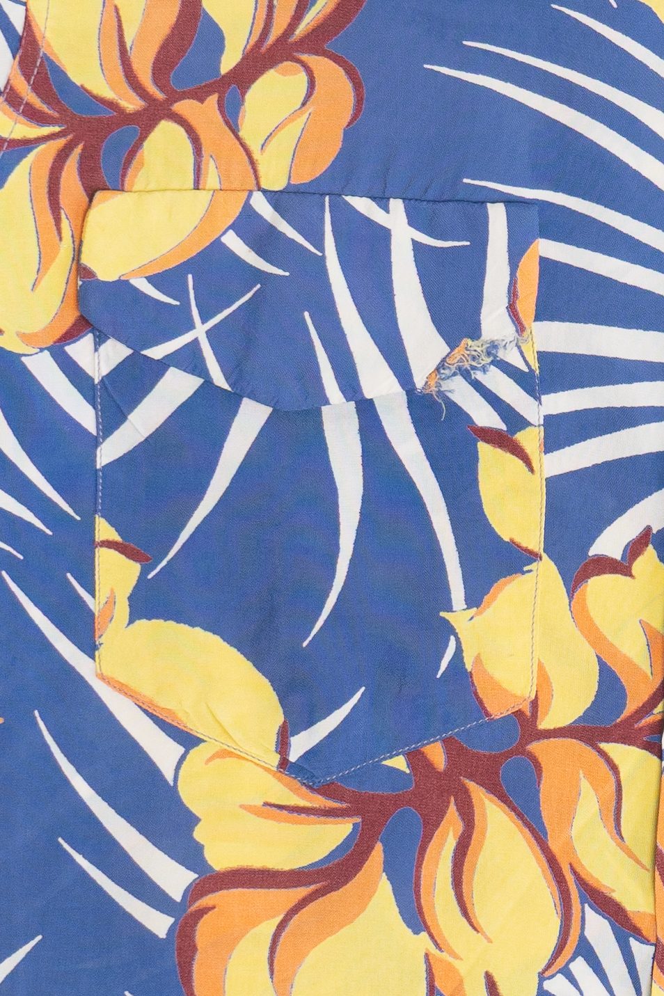 Rare Vintage Hawaiian Double Pocket Shirt With Loop Collar Deluxe 40/50s