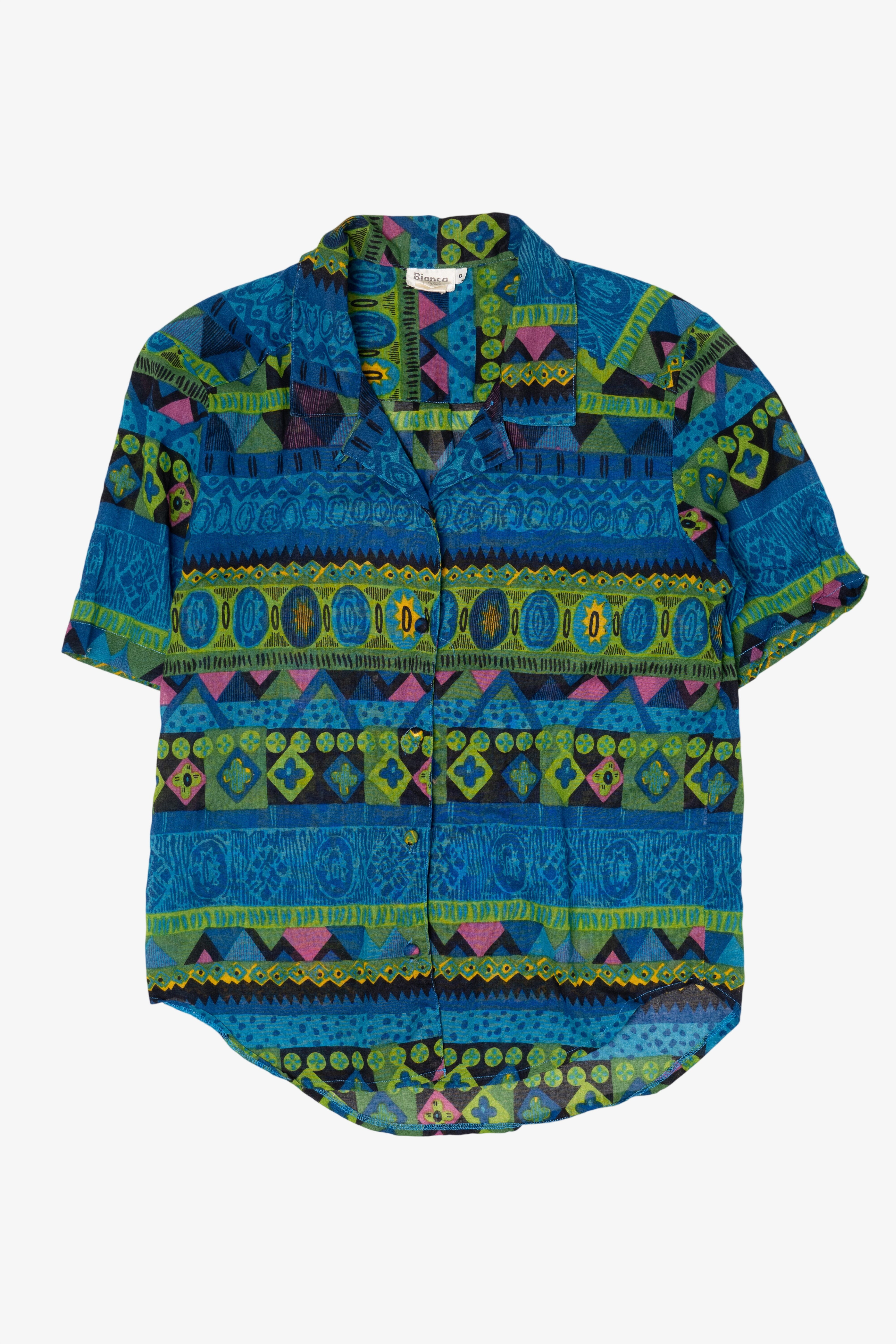 Vintage Blue Bianca Hawaiian Shirt (1990s)