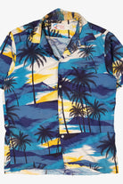 Vintage Blue Shoreline Hawaii Hawaiian Shirt (1980s)
