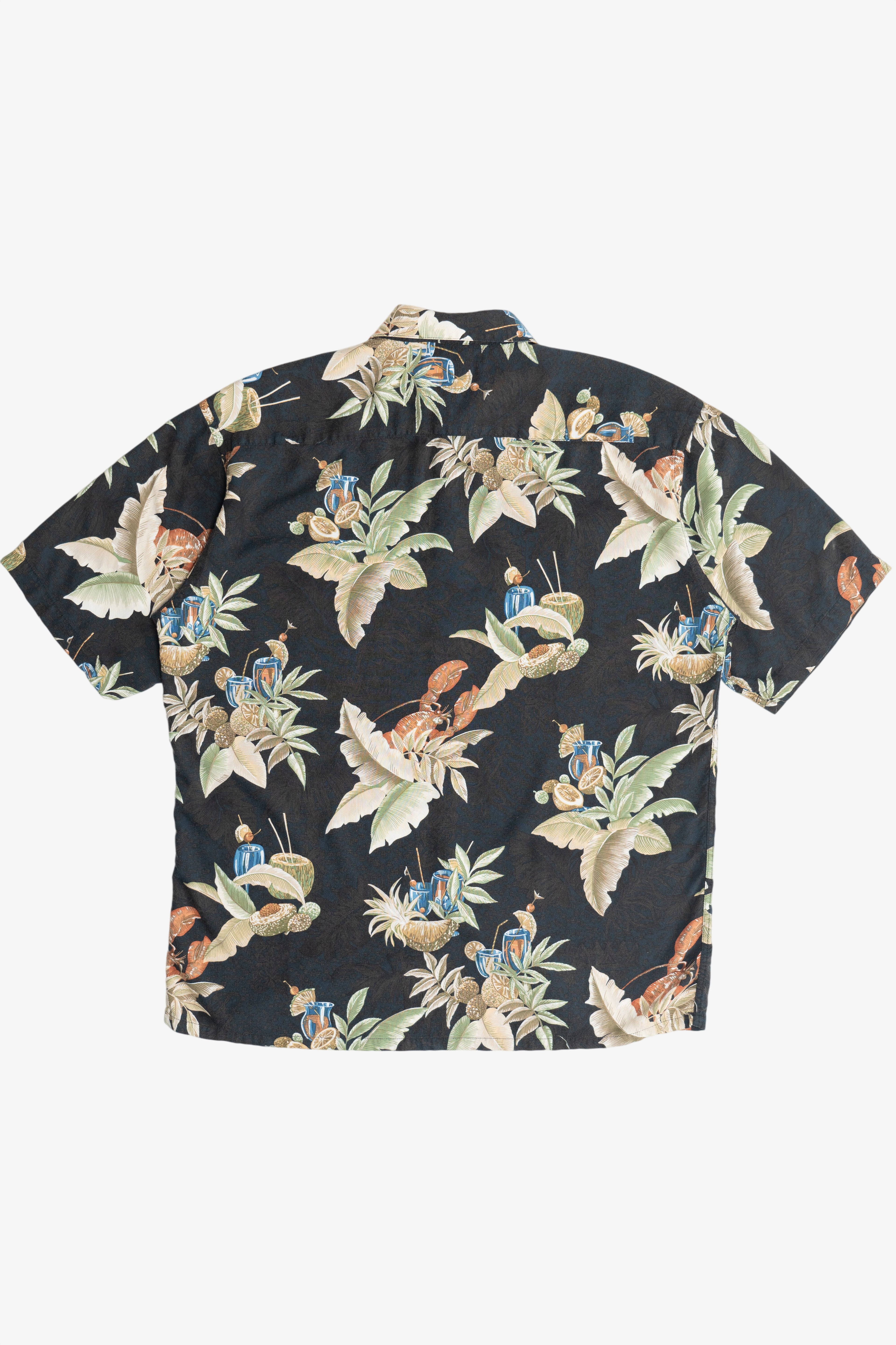 Brown Campia Moda Tiki Cocktails Hawaiian Shirt (2000s)