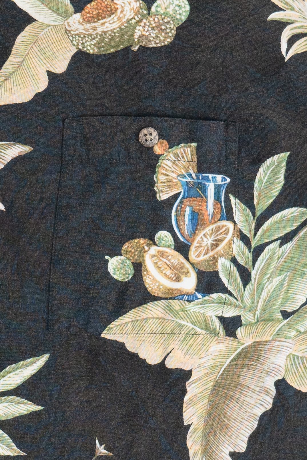 Brown Campia Moda Tiki Cocktails Hawaiian Shirt (2000s)