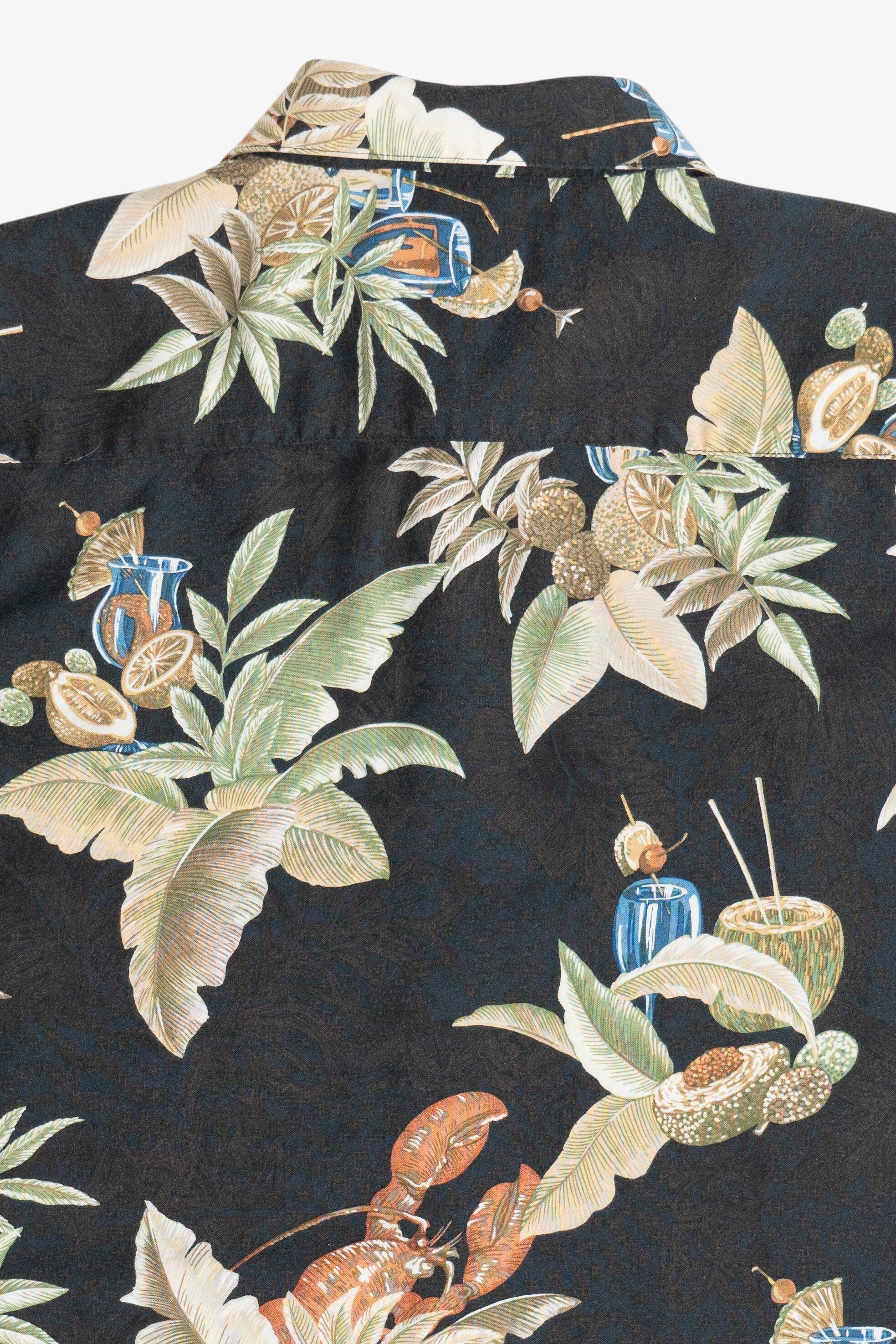 Brown Campia Moda Tiki Cocktails Hawaiian Shirt (2000s)