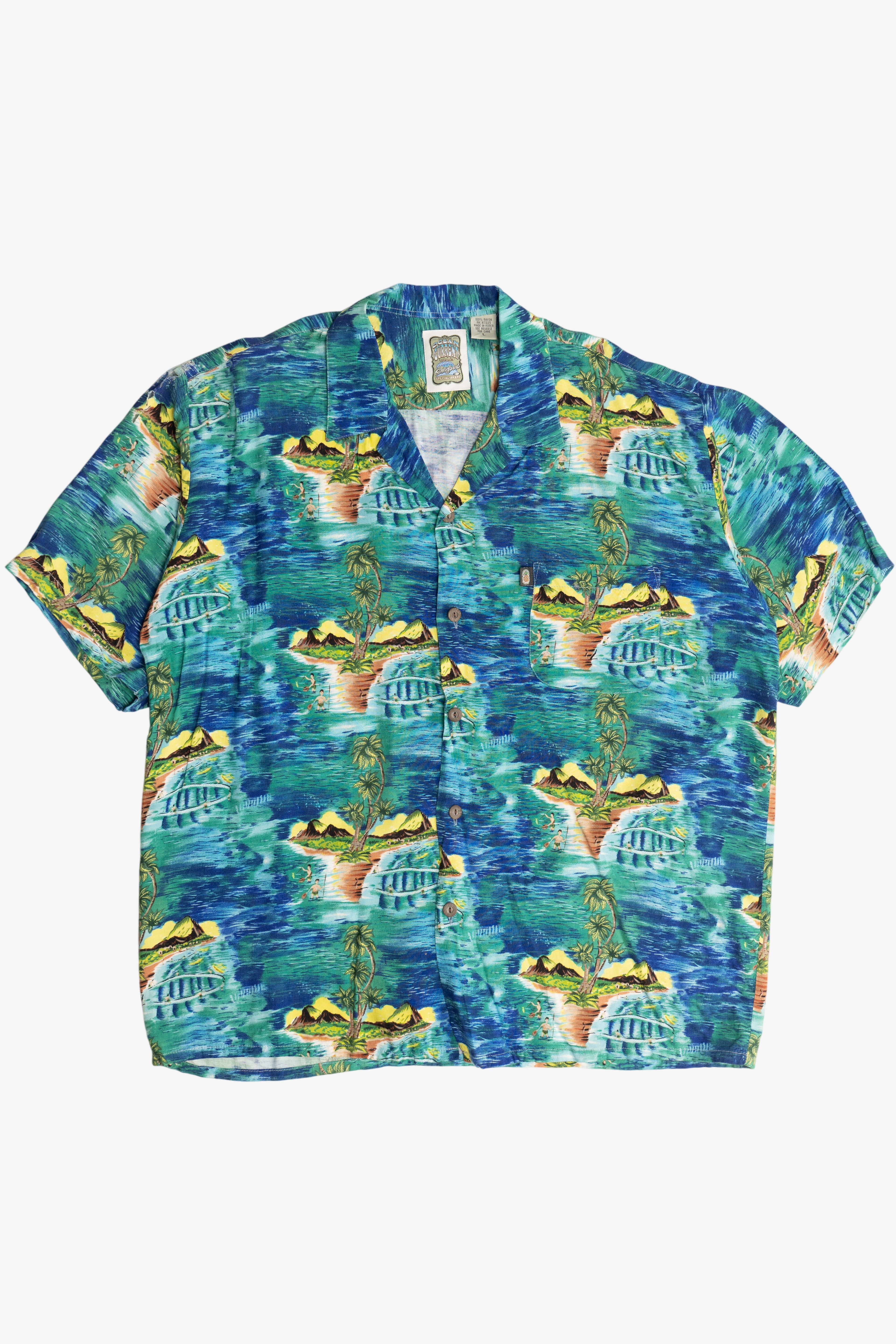 Vintage Distressed Ocean Current Originals Hawaiian Shirt (2000s)