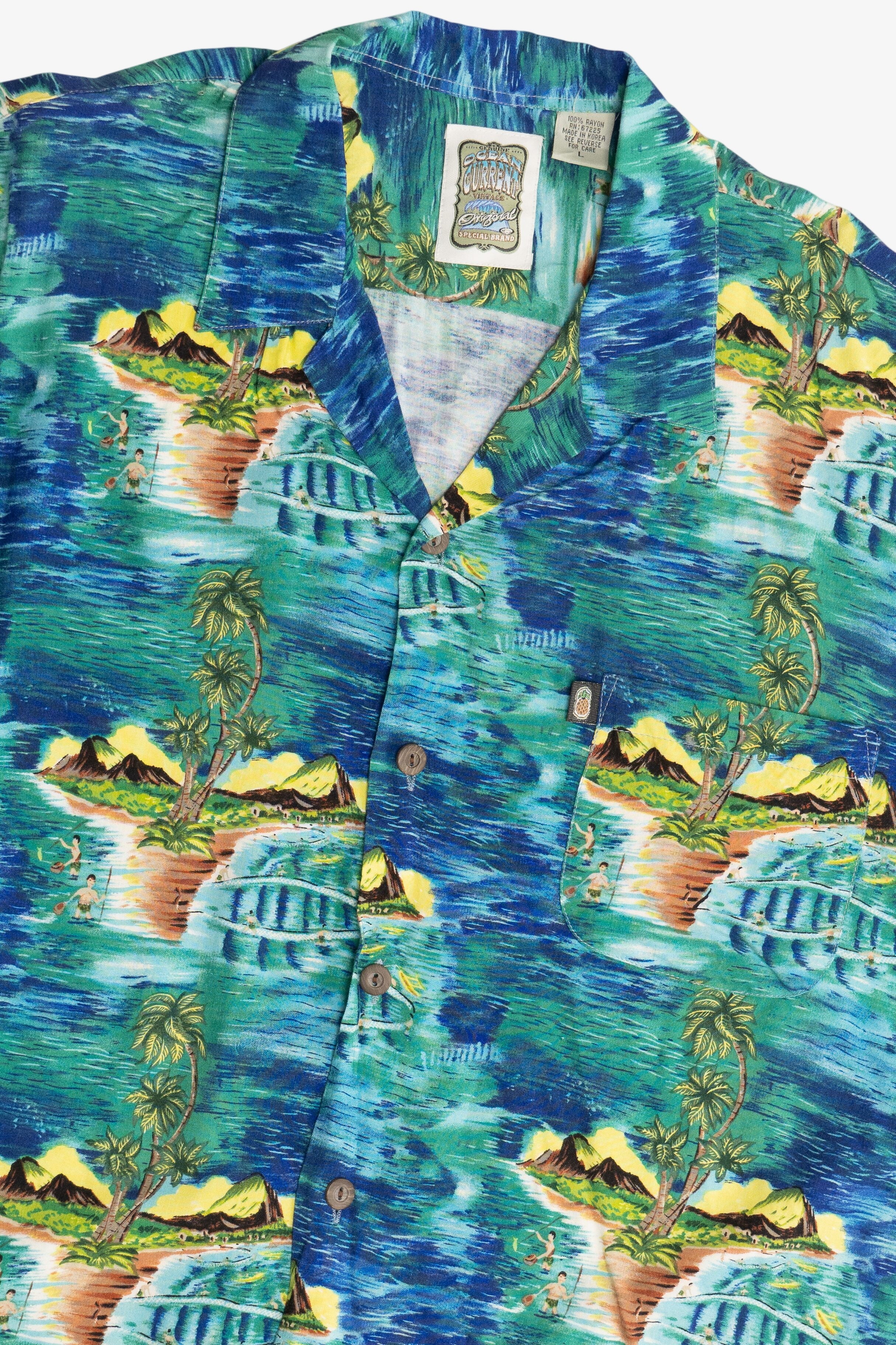 Vintage Distressed Ocean Current Originals Hawaiian Shirt (2000s)