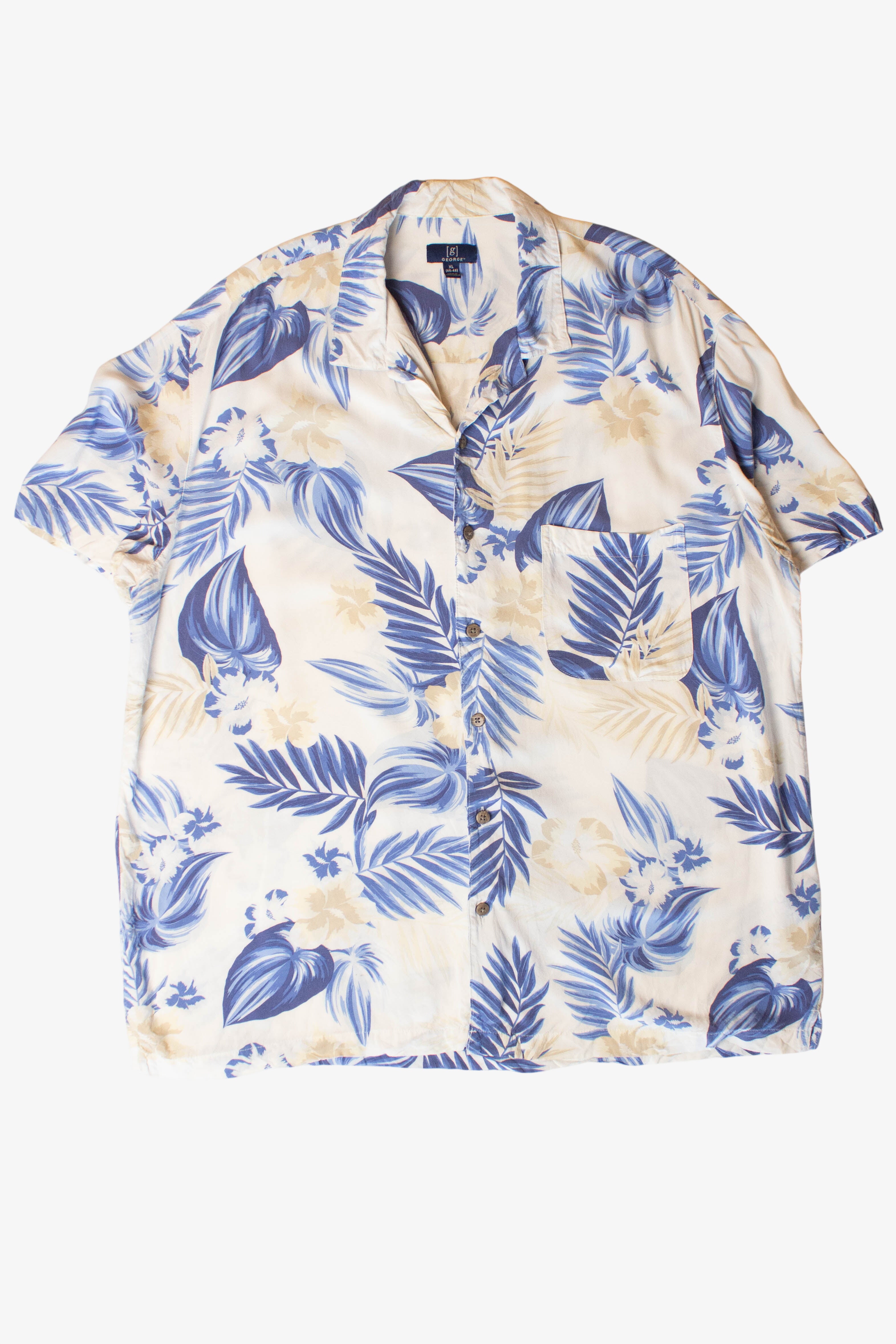 Vintage Blue Leaves Hawaiian Shirt (2000s)