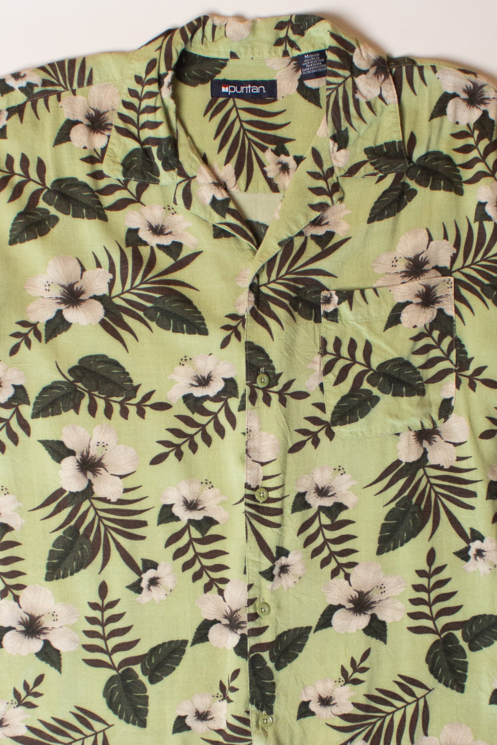 Green Floral Palms Hawaiian Shirt (2000s)