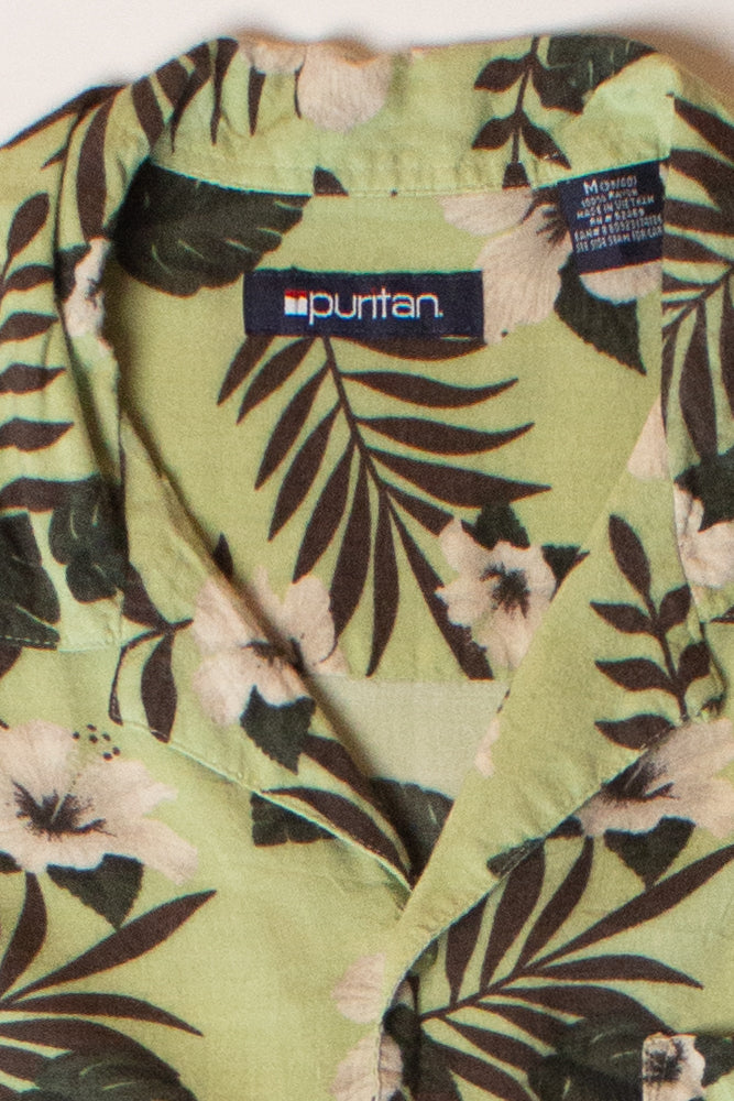 Green Floral Palms Hawaiian Shirt (2000s)