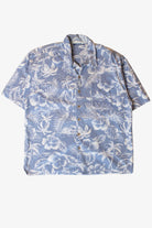Blue Monochrome Hibiscus Hawaiian Shirt (2010s)