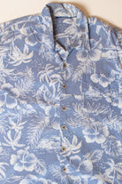 Blue Monochrome Hibiscus Hawaiian Shirt (2010s)