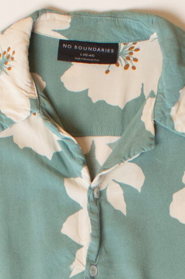 Green Floral Hawaiian Shirt (2010s)