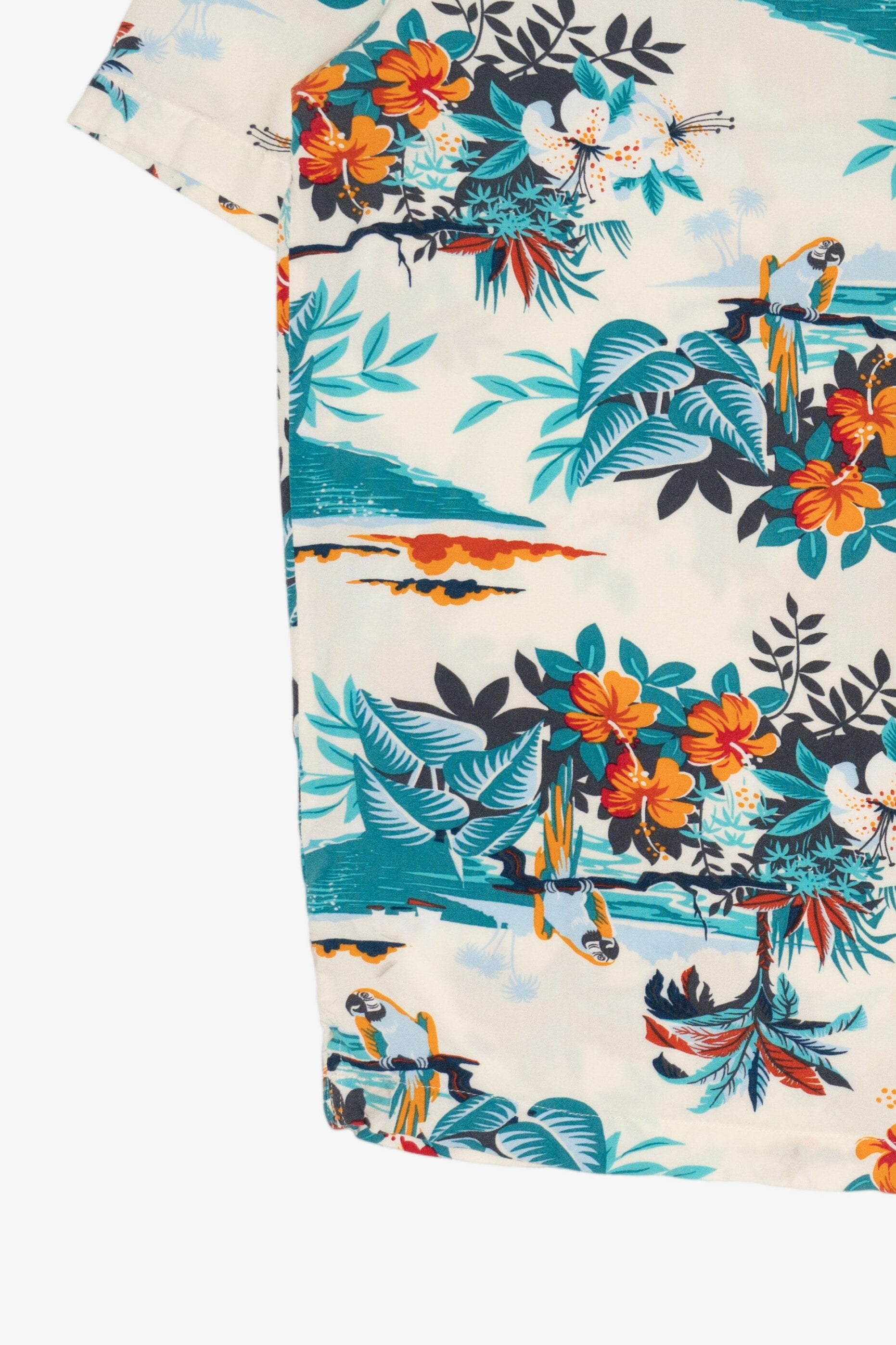 White Tropical George Hawaiian Button Up Shirt (2010s)